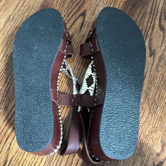 Free People Brown and Gold Leather Sedona Platform Sandals - Picture 9 of 9